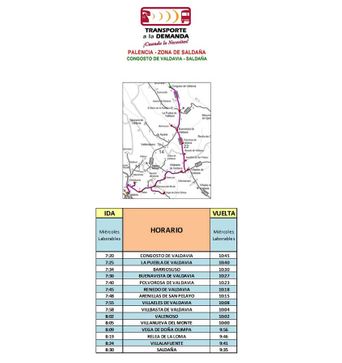 Autocares Estébanez Aja ruta Congosto de Valdavia - Saldaña